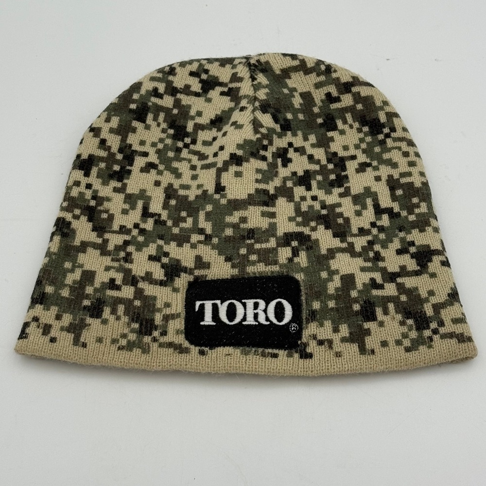 Toro Beanie Hat Digital Camo Central Turf & Irrigation Supply Knit Cap Tan Mens